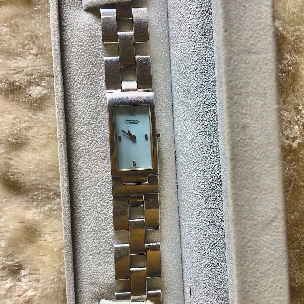 COACH Stainless Steel Watch with Mother of Pearl face